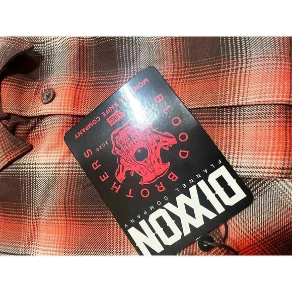 NWT DIXXON & montana knife company colab long sleeve flannel BLOOD brothers  2X - Picture 3 of 11